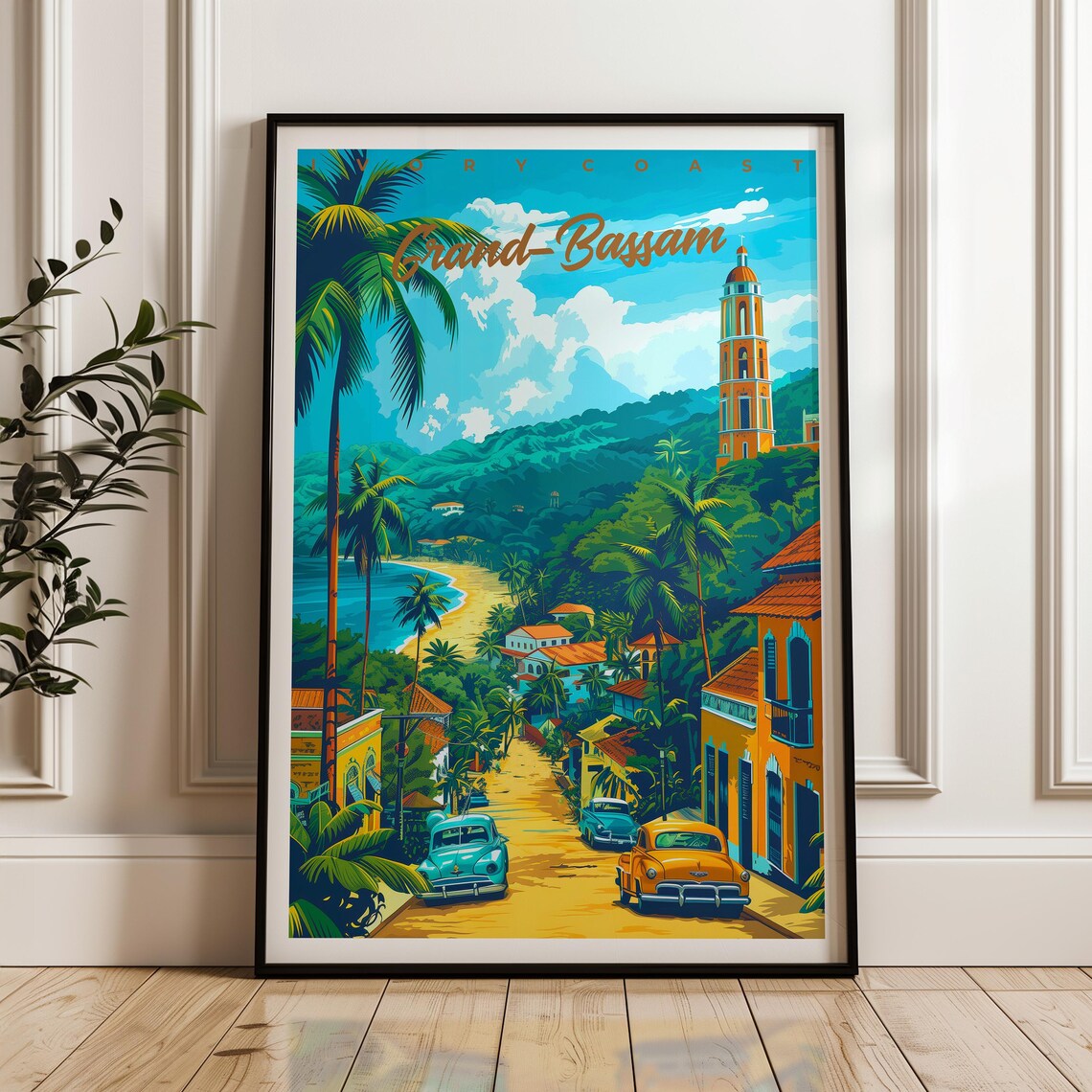 Grand Bassam Ivory Coast Travel Poster, Africa