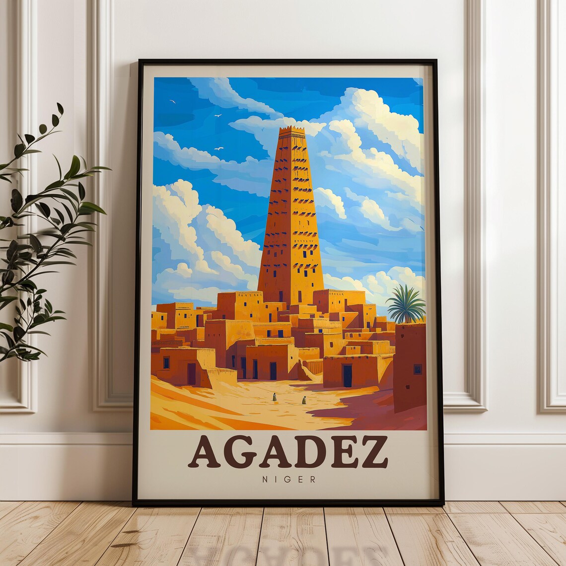 Agadez Travel Poster, Niger Illustration