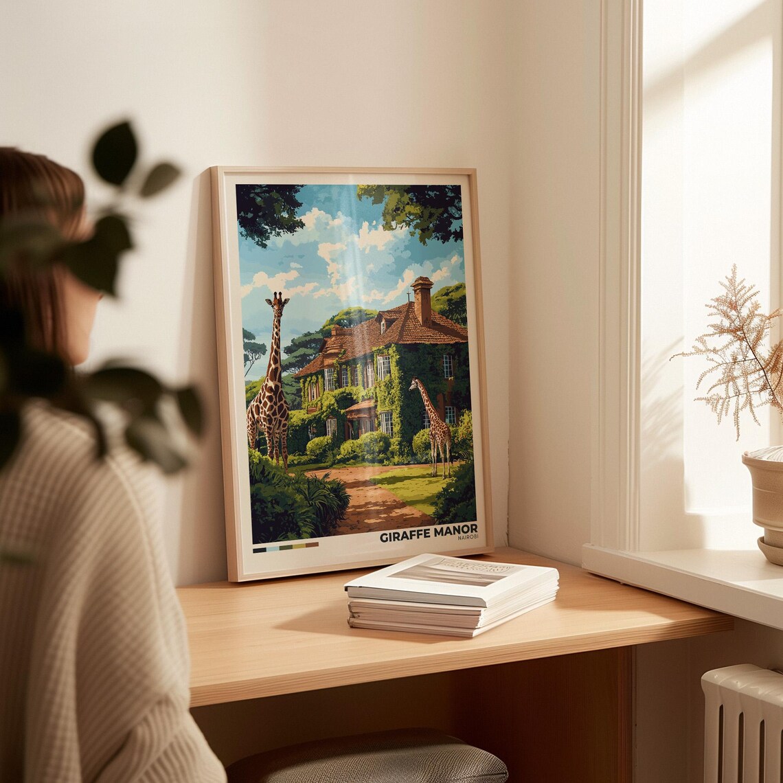 Giraffe Manor Kenya Travel Poster, Nairobi Print - Image 2