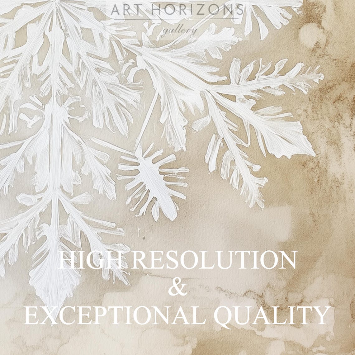 Golden Snowflake Aged Parchment Minimalist Winter Wall Art Print - Image 3