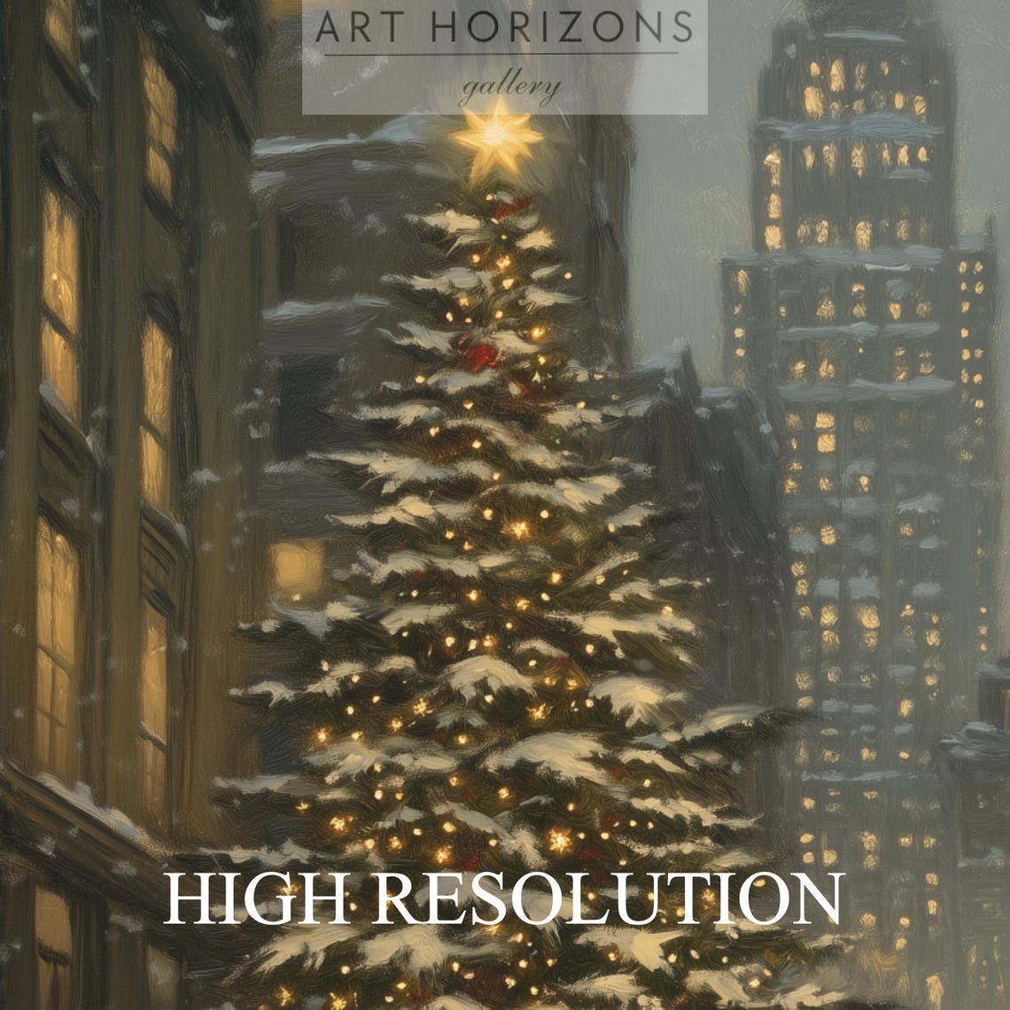 Christmas In New York City Lit Tree Snowy Vintage Street Poster - Image 4