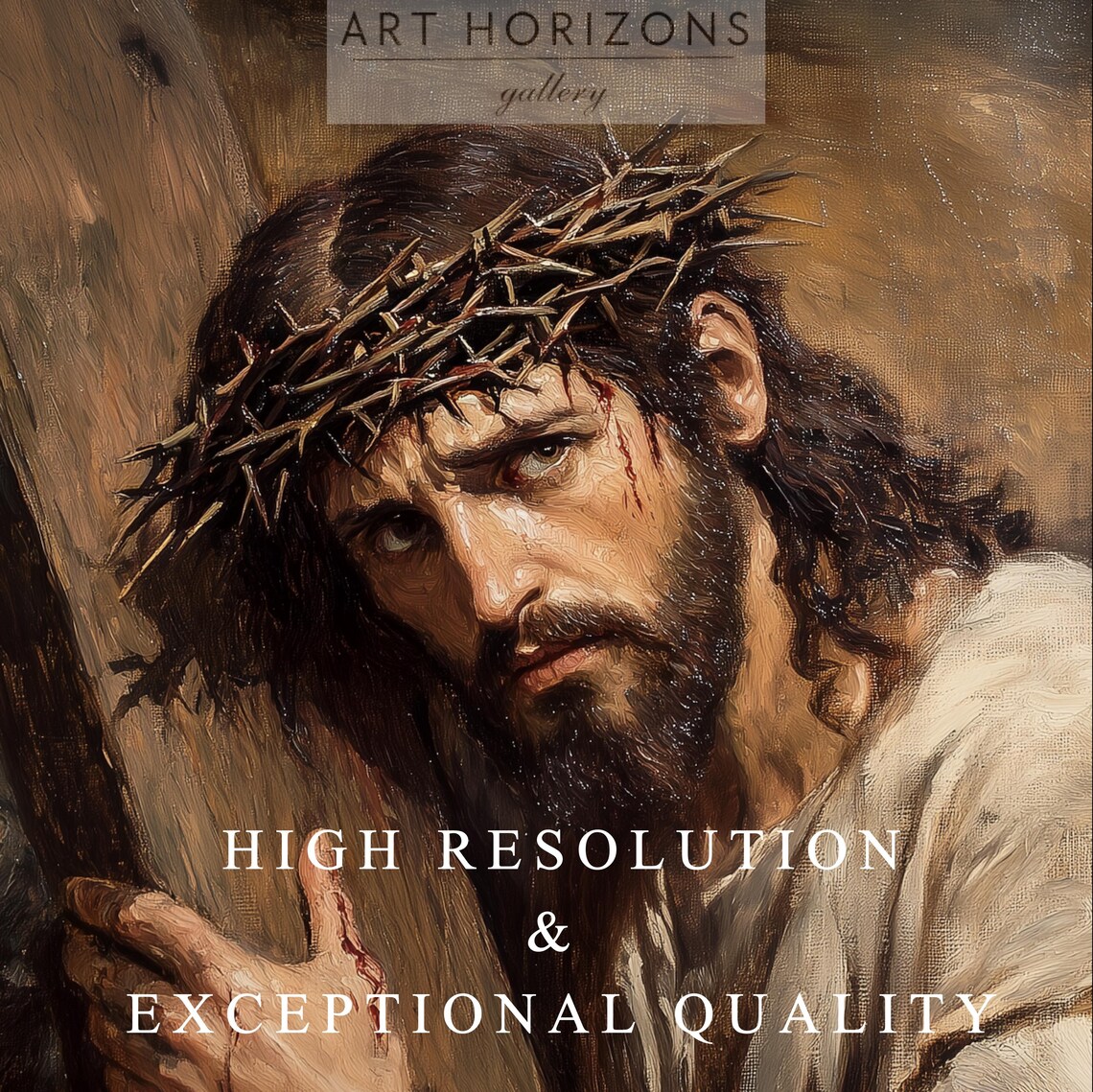 Christ Bearing The Cross Crown Of Thorns Roman Soldiers Dramatic Art Poster - Image 3