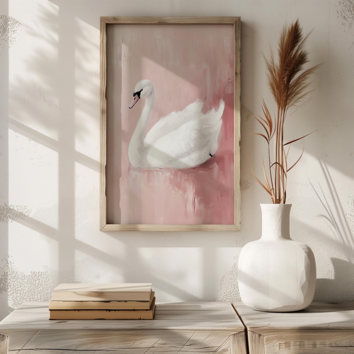 White Swan Vintage Love Art Print, Nursery Decor - Image 3