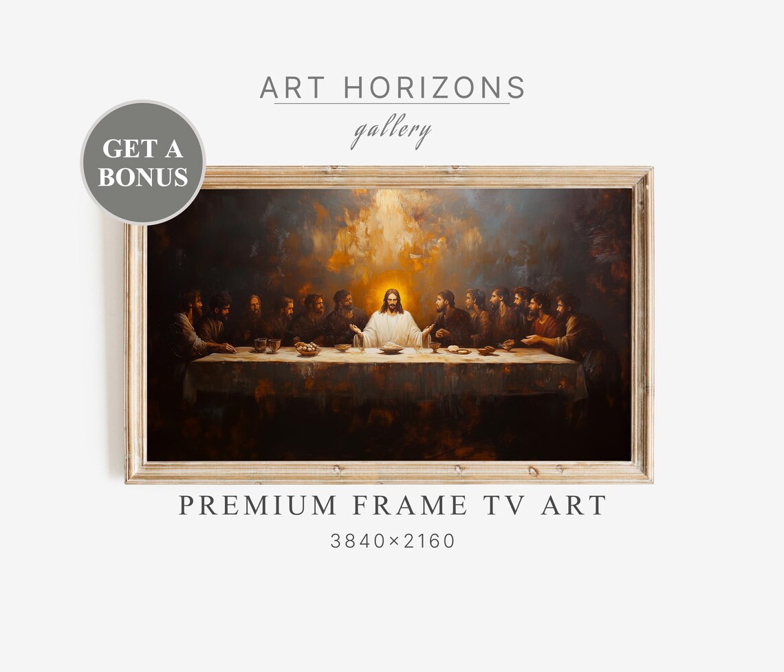 The Last Supper Vintage Abstract Oil Painting