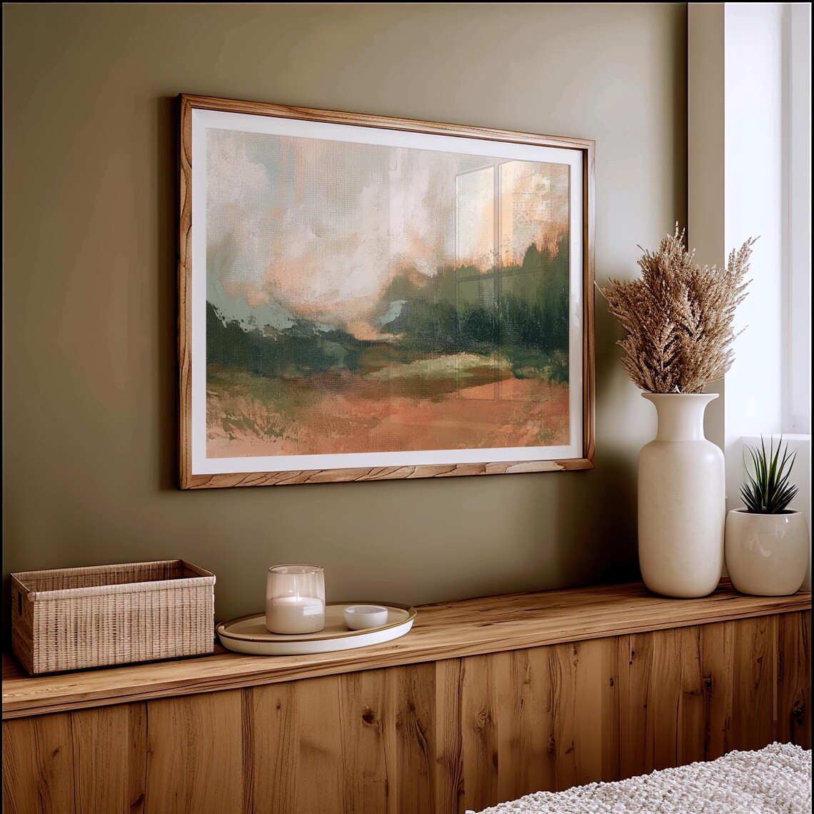 English Countryside Vintage Oil Painting Art Print - Image 2