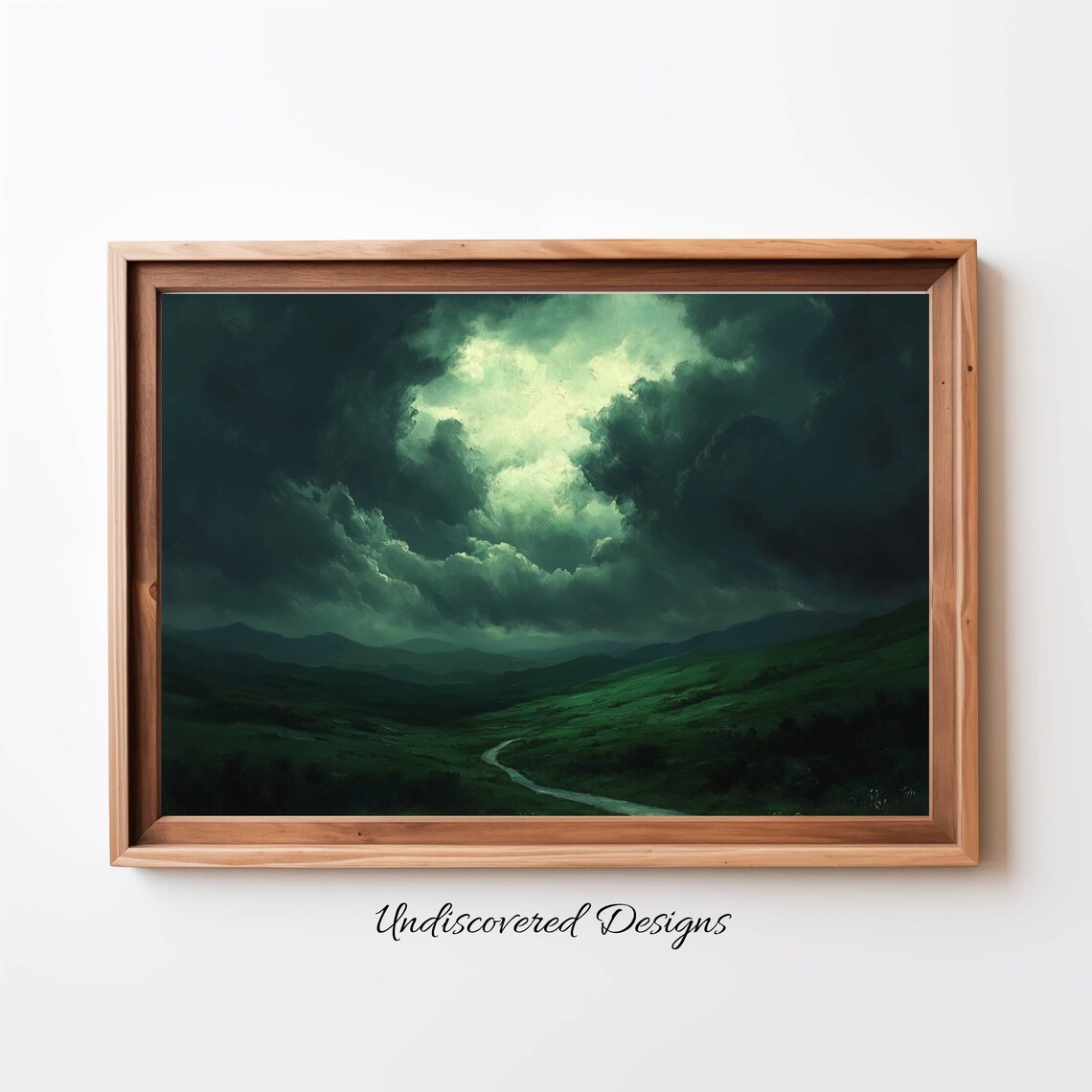 Green Hills Of Ireland Moody Storm Cloud Landscape Art Poster