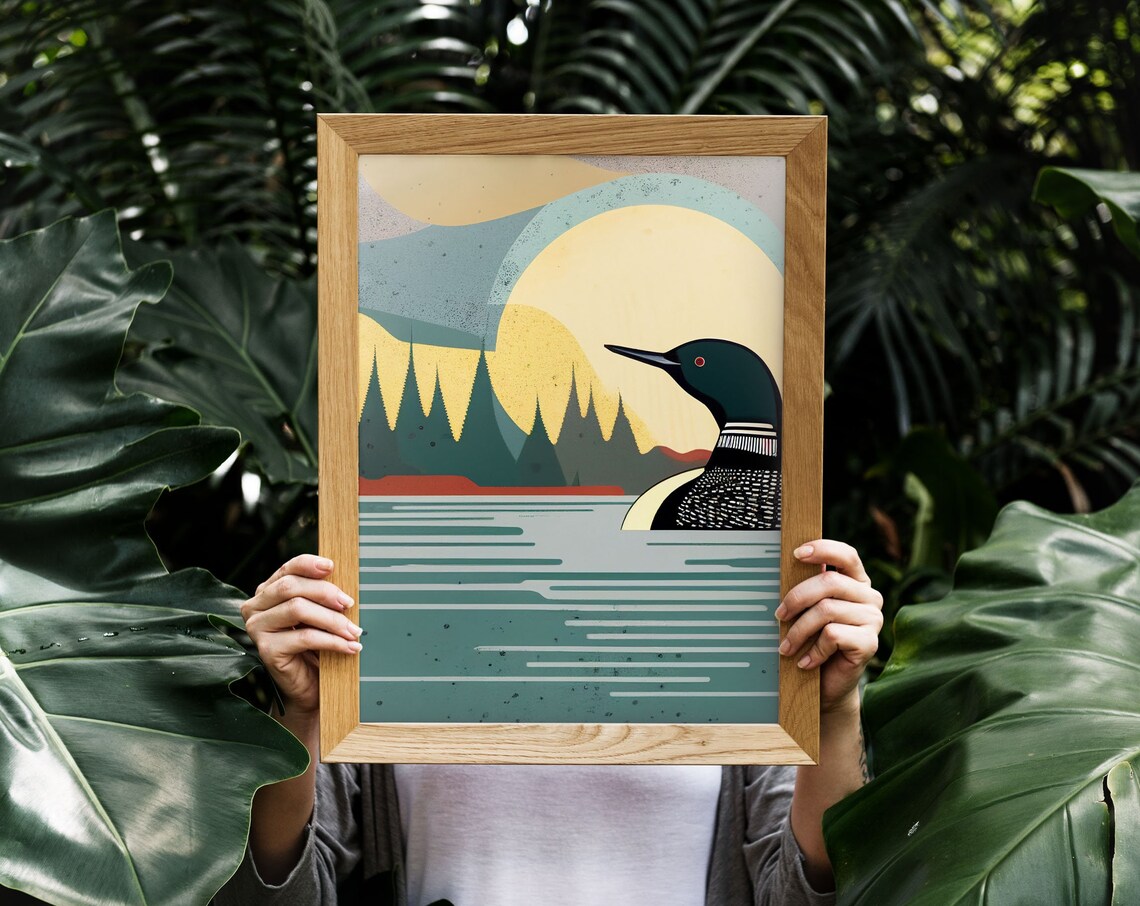 Vintage Loon Print, Minnesota Great Outdoors Art Print - Image 5