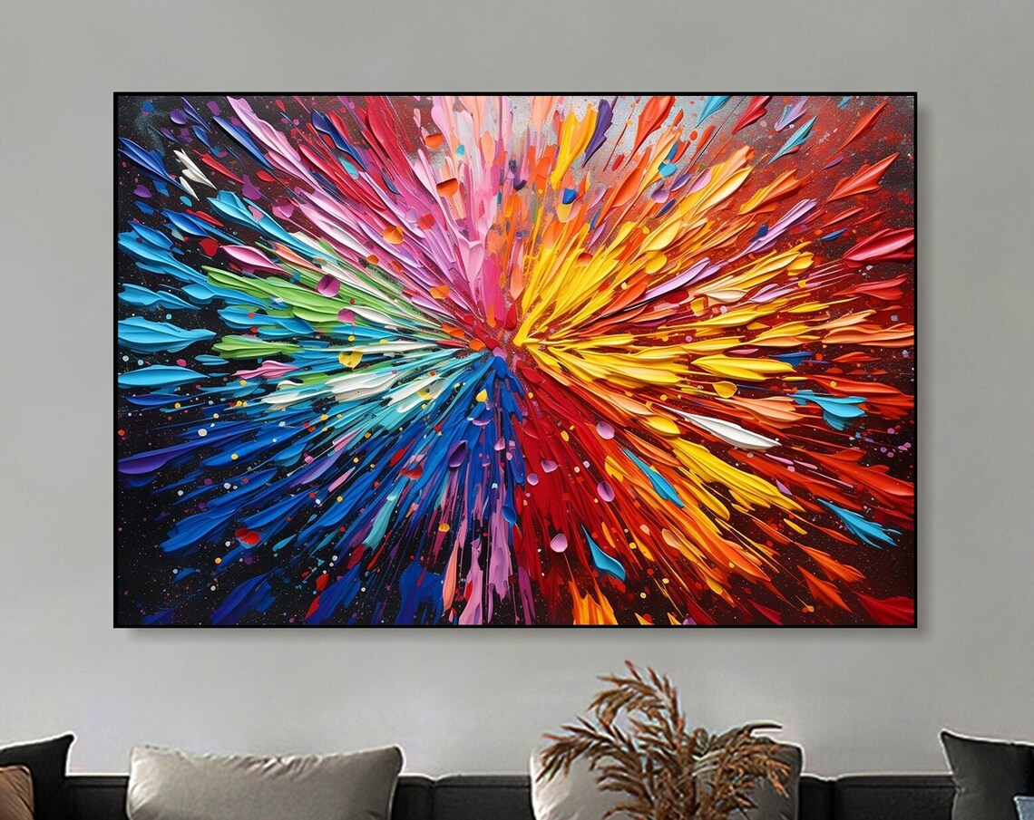 Colorful Abstract Modern Wall Art Print, Boho Style