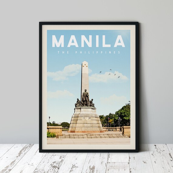Manila Travel Poster Wall Art Philippines Print Home Decor Painting Map