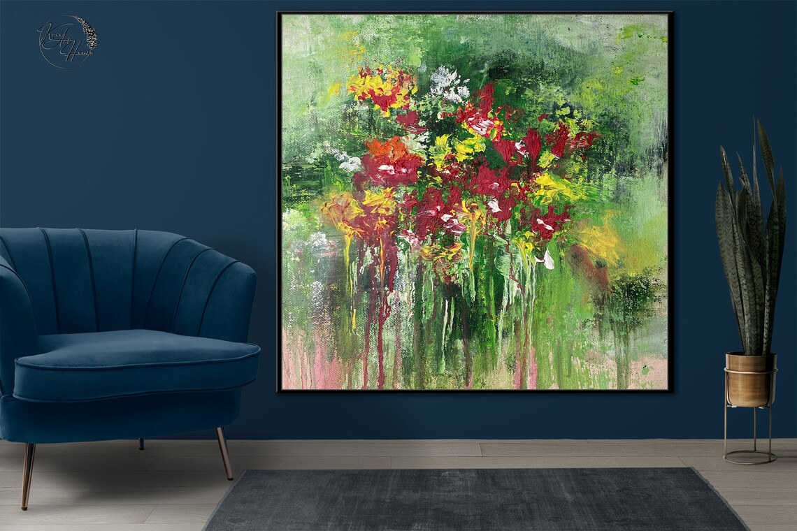Floral Abstract Painting, Botanical Wall Art Print - Image 3