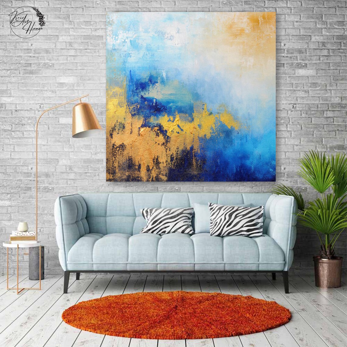 Large Modern Abstract Painting, Panoramic Wall Art Print - Image 3