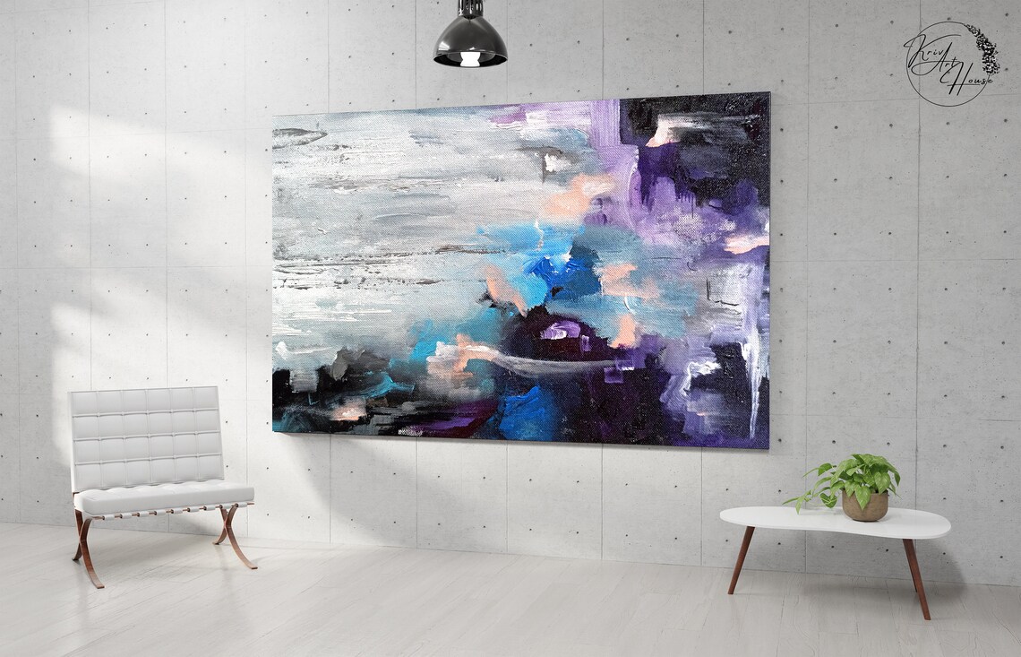 Unique Brush Strokes Abstract Art, Modern Decor - Image 4
