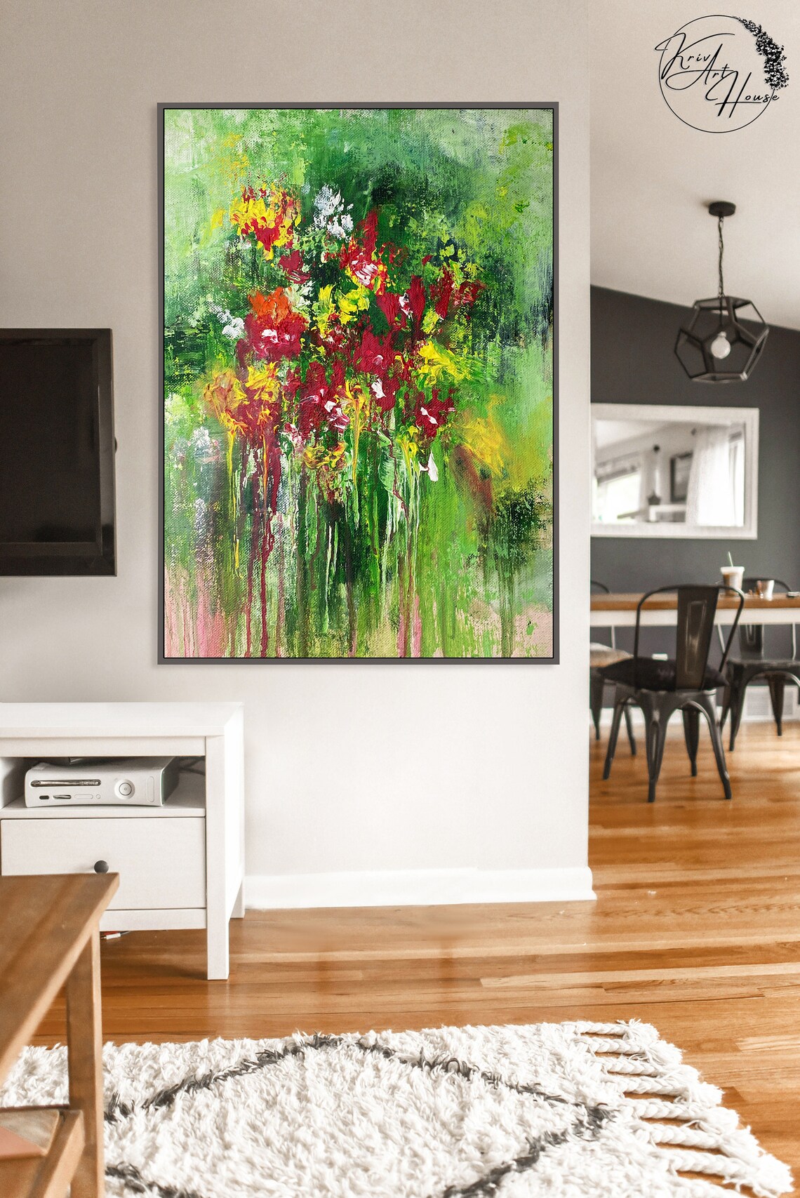 Floral Abstract Painting, Botanical Wall Art Print - Image 2