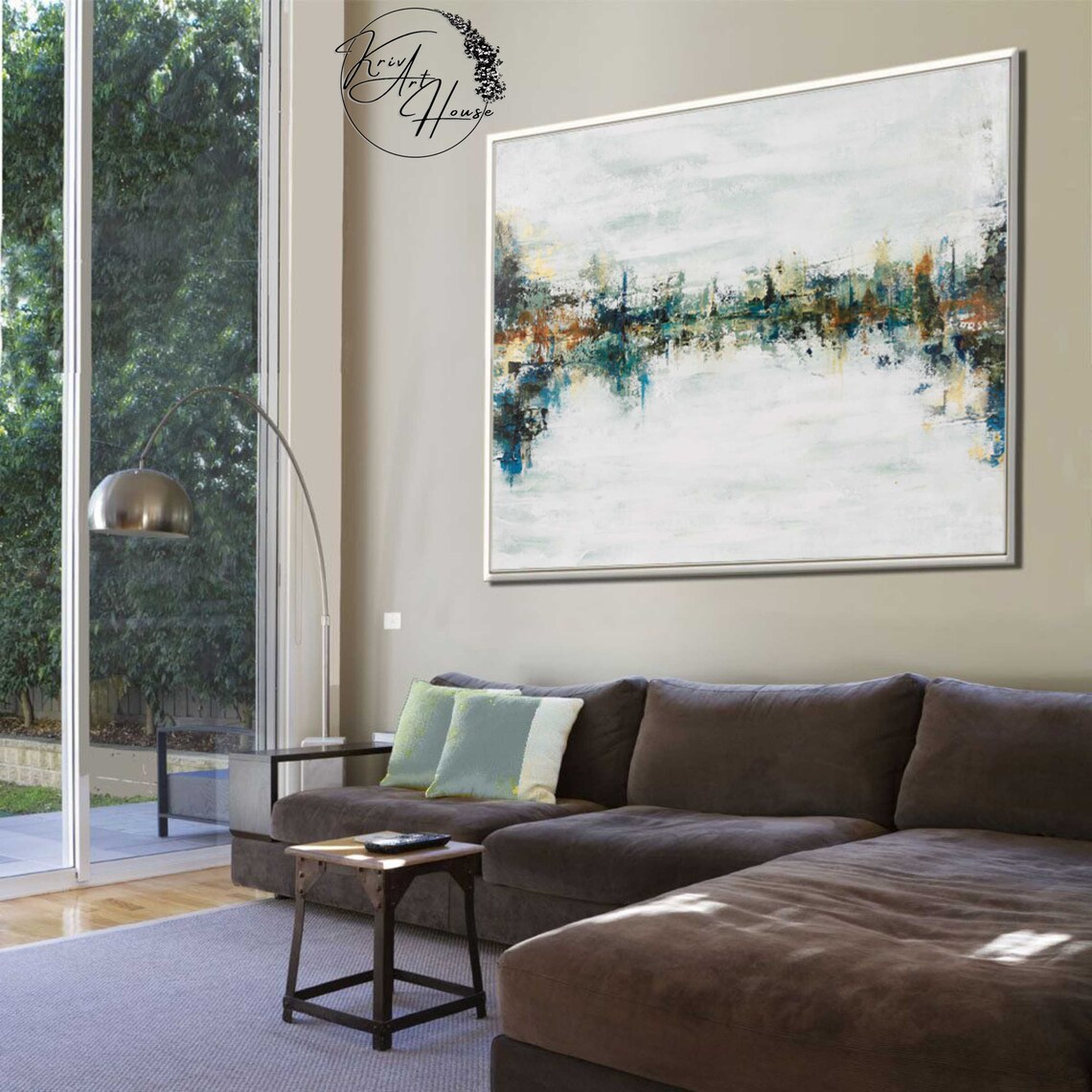 Modern Green Abstract Art Print for Living Room - Image 4