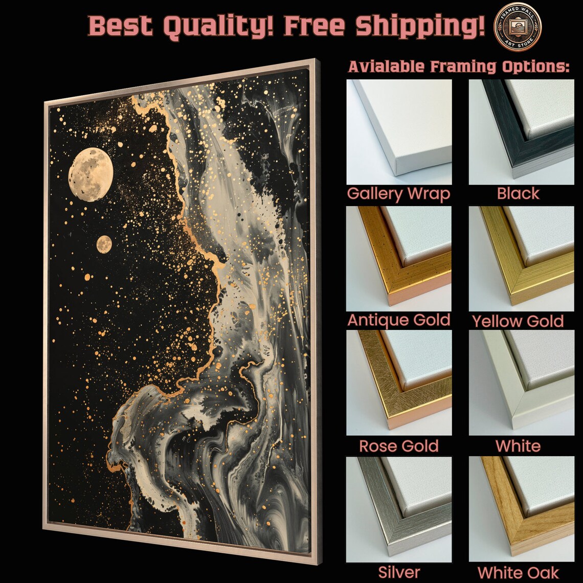 Mystical Moonscape Abstract Space Art Print - Image 5
