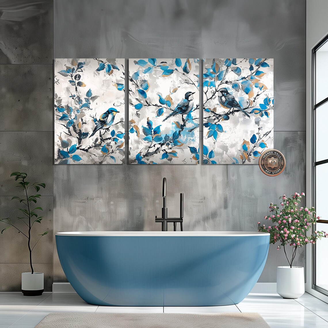 Three Birds Art Print, Natural Wildlife Decor - Image 5