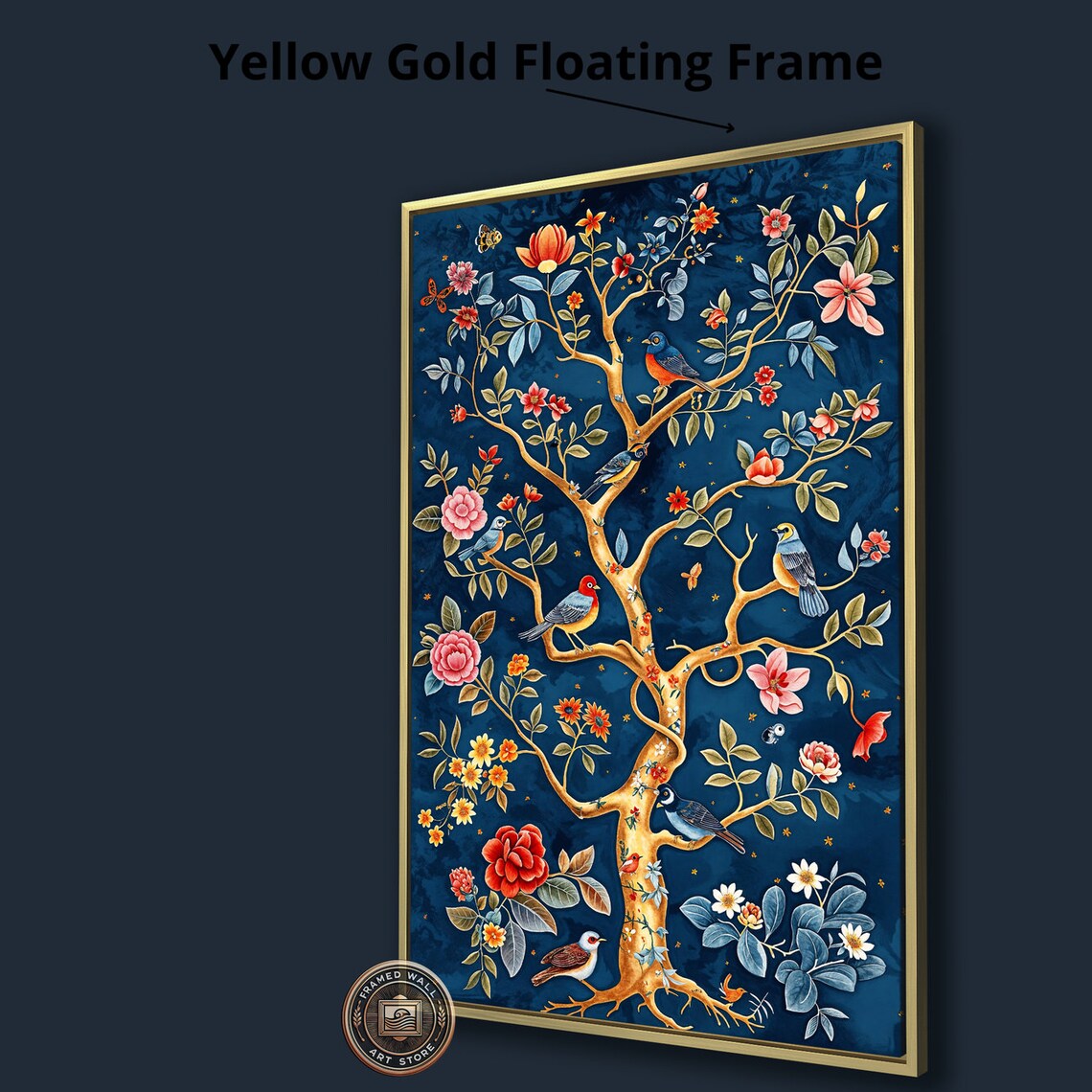 Tree of Life with Birds and Flowers, Nursery Art Print - Image 3