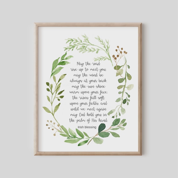 May The Road Rise Up To Meet You Irish Blessing Wreath Poster