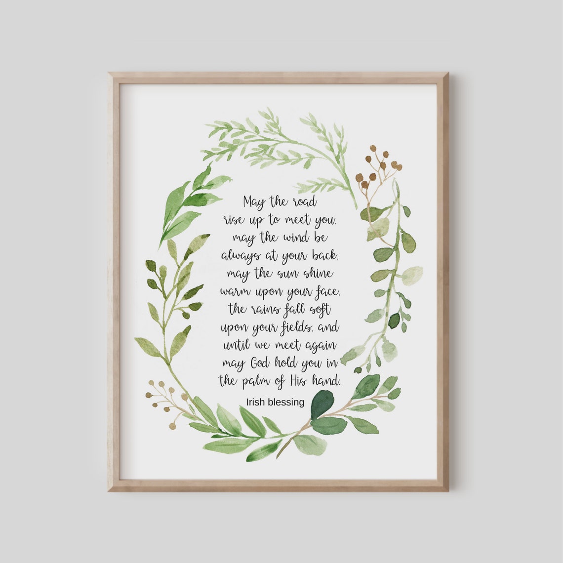 May The Road Rise Up To Meet You Irish Blessing Wreath Poster