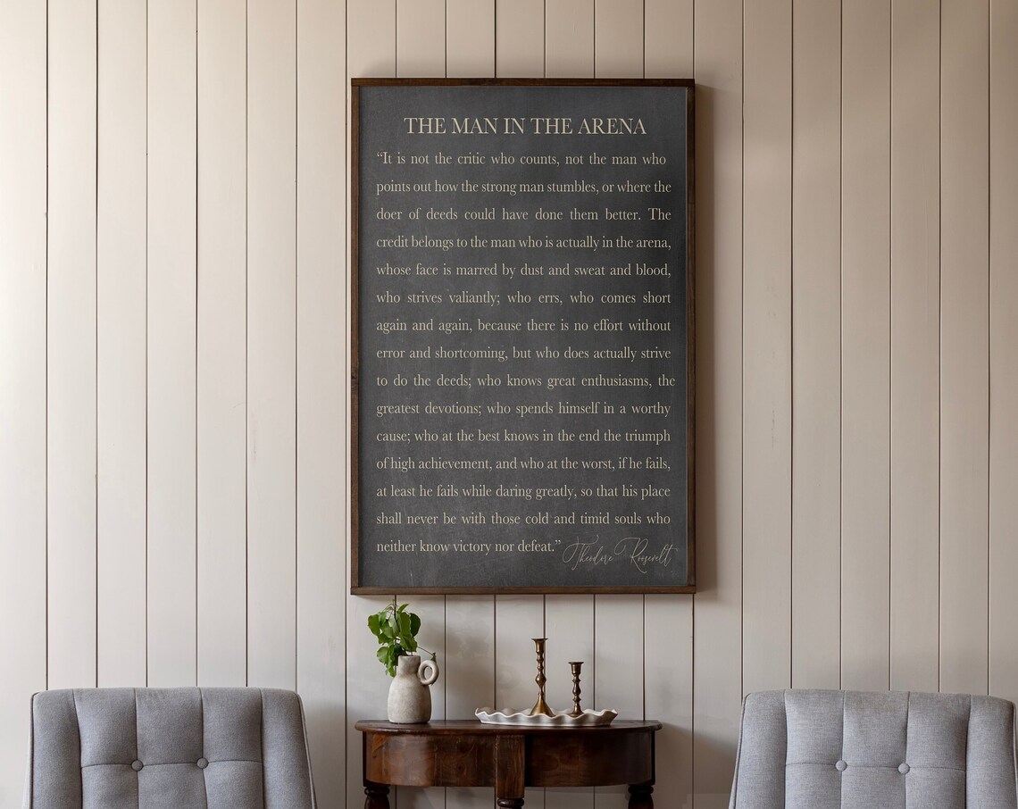 The Man in the Arena Motivational Art Print, Office Decor - Image 2