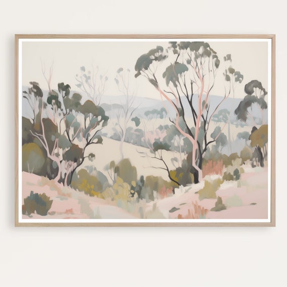 Australian Landscape Print Watercolor Painting Australia Wall Art Neutral Instant