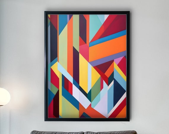 Colorful Geometric Abstract Art Print Modern Wall Decor
