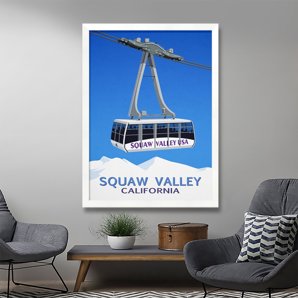Squaw Valley Ski Resort Cable Car Poster Print - Image 2