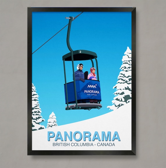 Panorama Ski Resort Travel Poster, Ski Resort Art Print