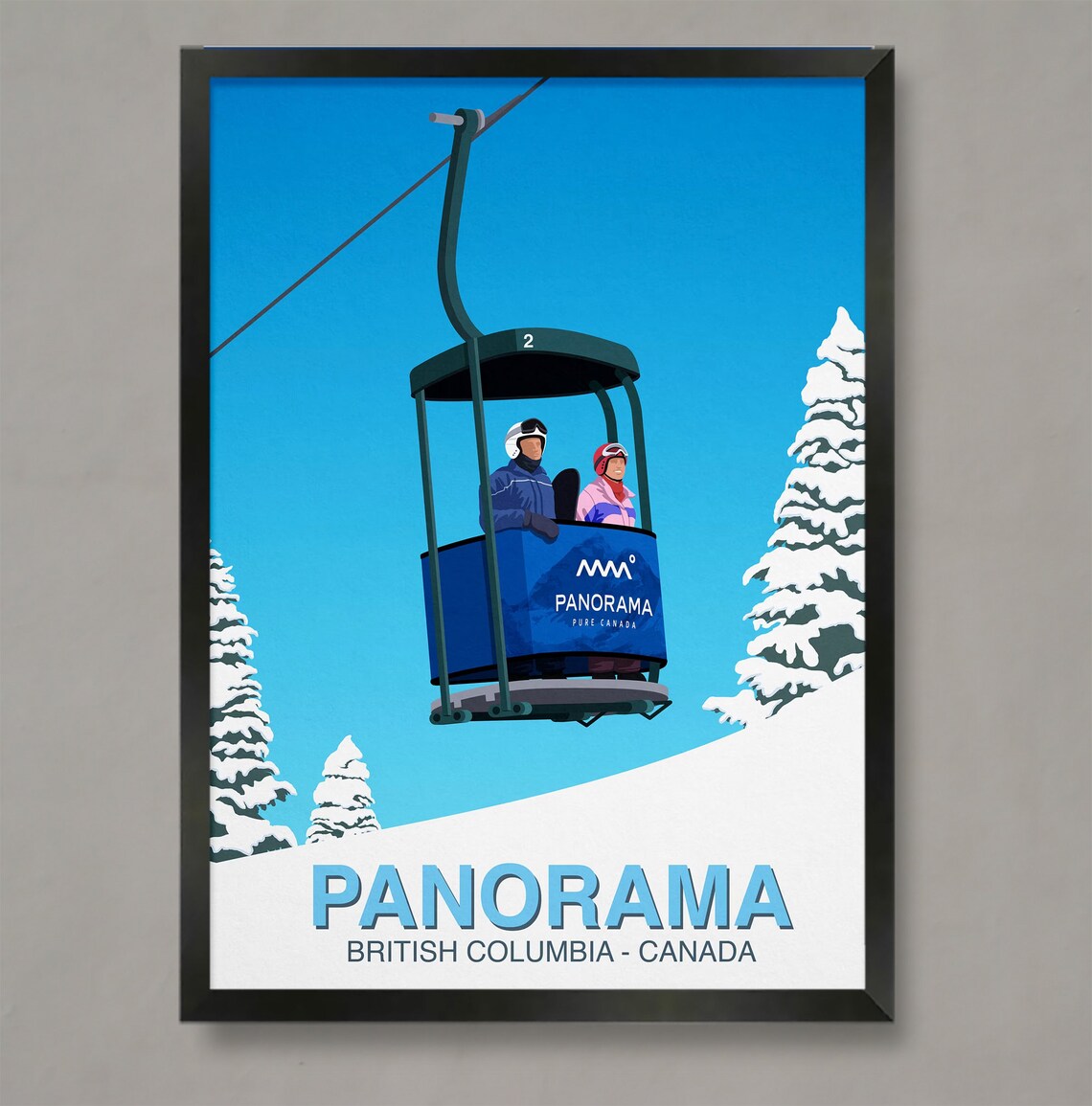 Panorama Ski Resort Travel Poster, Ski Resort Art Print
