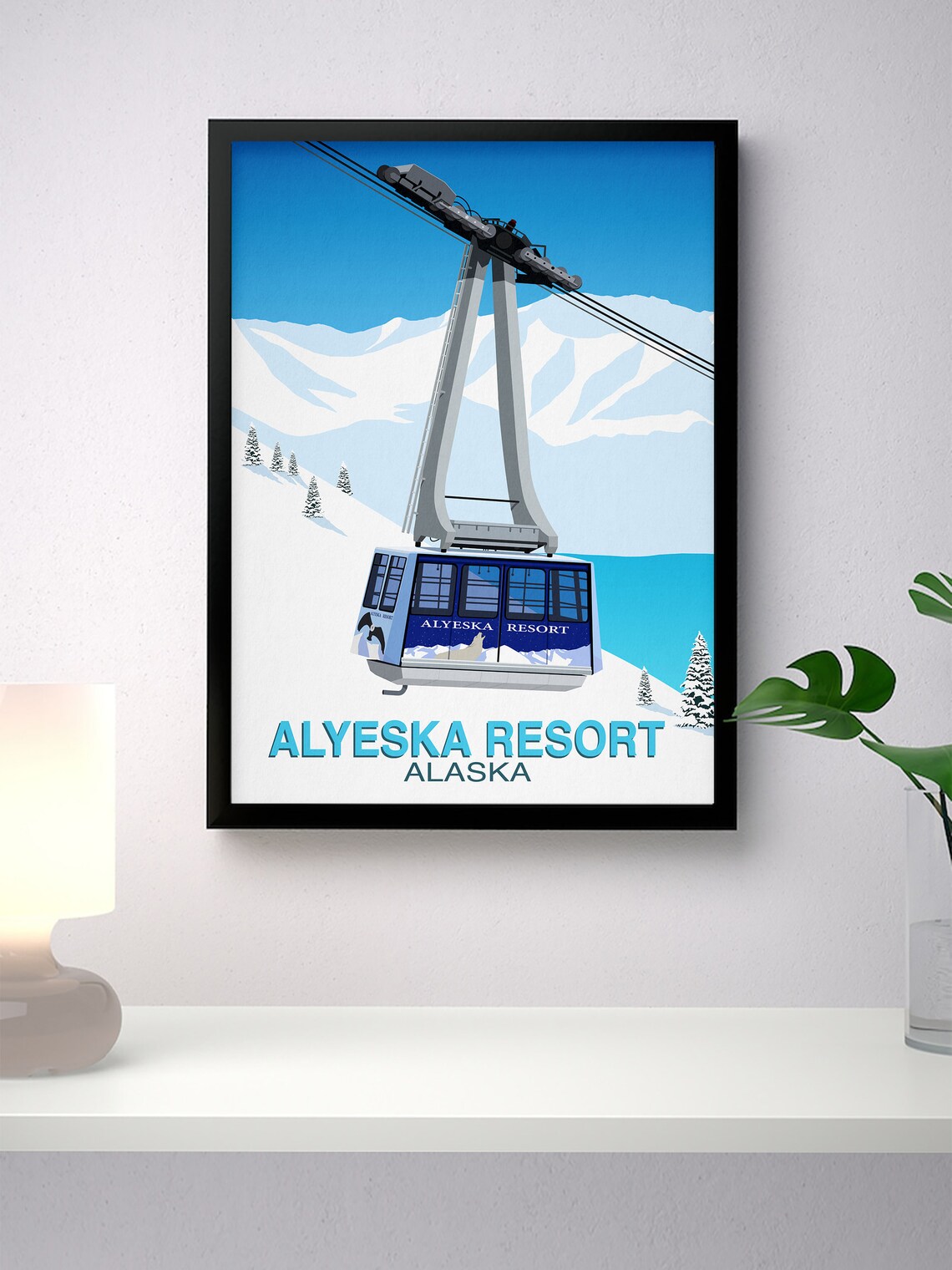 Alyeska Ski Resort in Alaska Travel Poster - Image 4