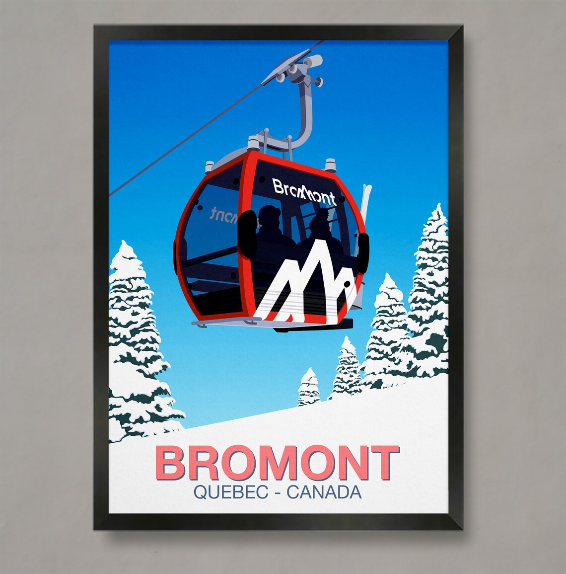 Bromont Ski Resort Poster, Ski Travel Poster