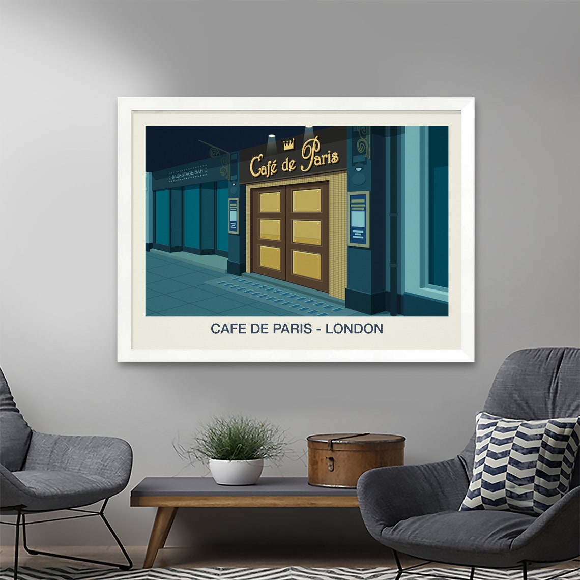 Cafe de Paris London Nightclub Poster Gold Signage Venue Artwork - Image 2