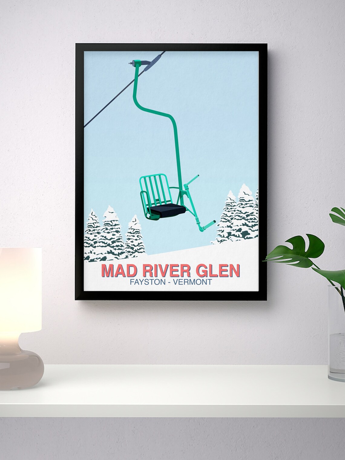 Mad River Glen Ski Resort Travel Poster Art Print - Image 4