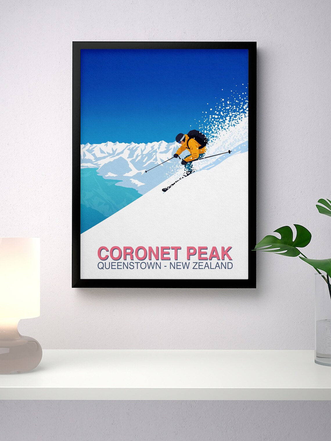 Coronet Peak Ski Poster, Mountain Travel Poster - Image 2