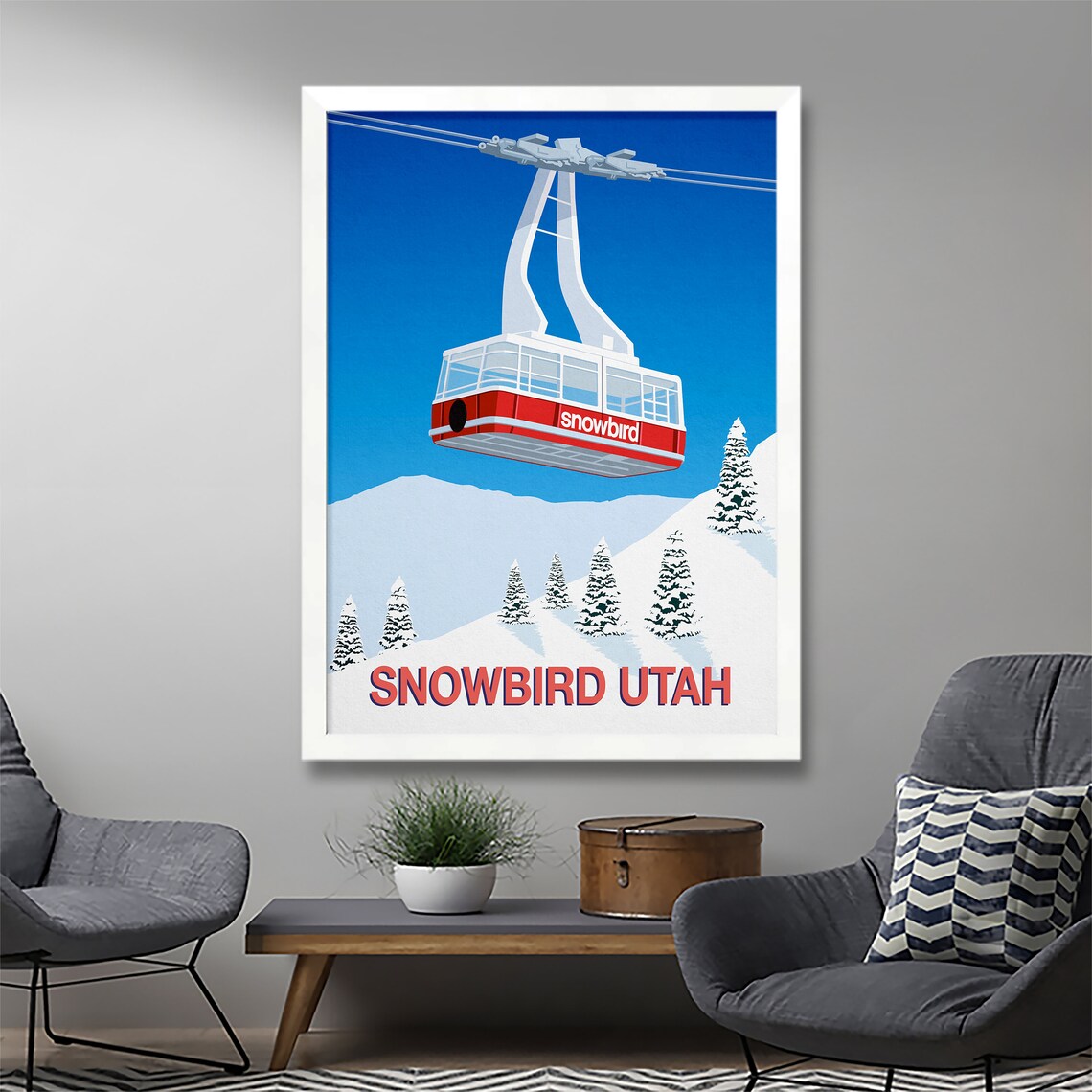 Snowbird Ski Resort Poster, Winter Sports Art Print - Image 2
