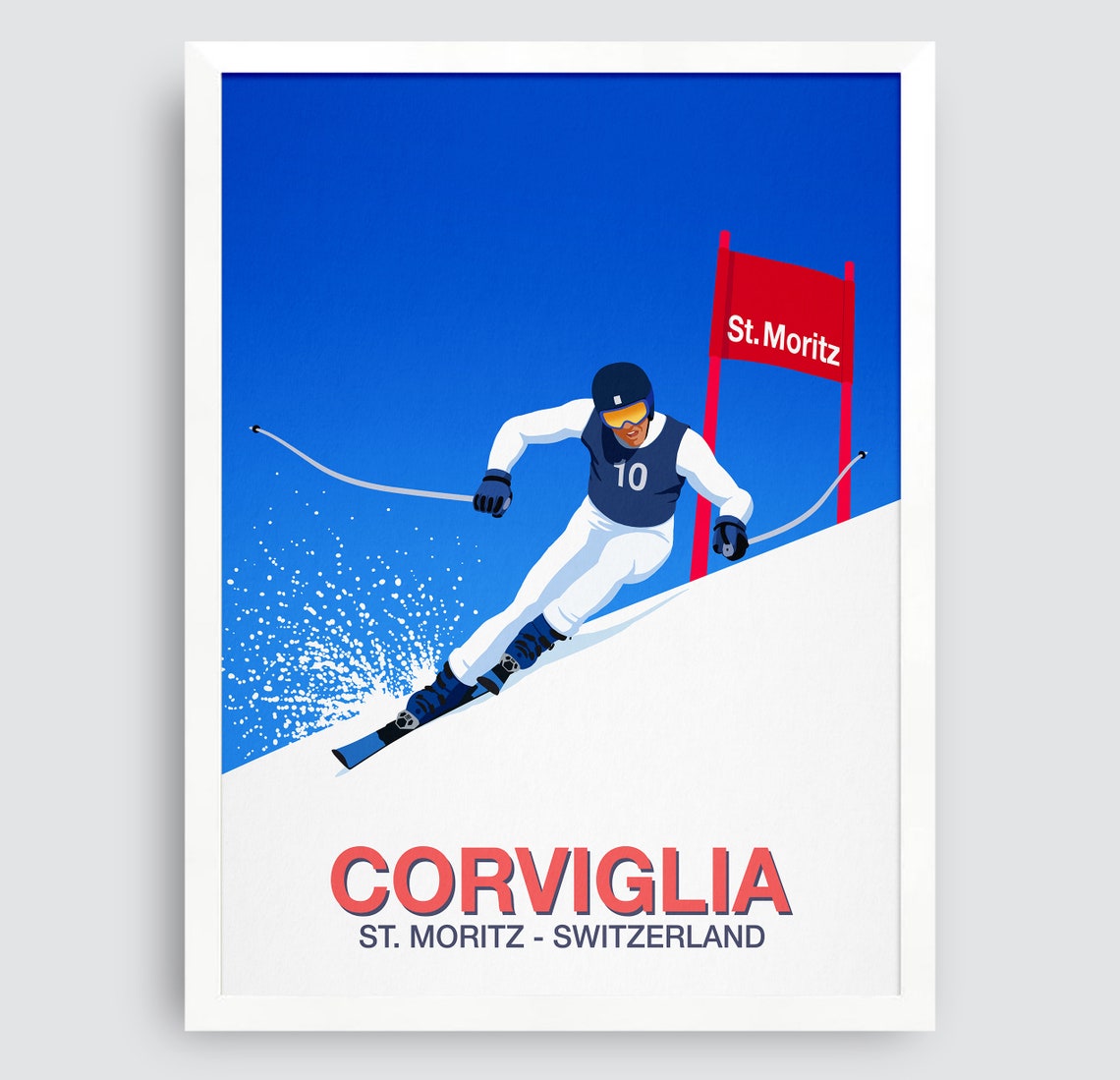 St Moritz Ski Race Poster - Image 3