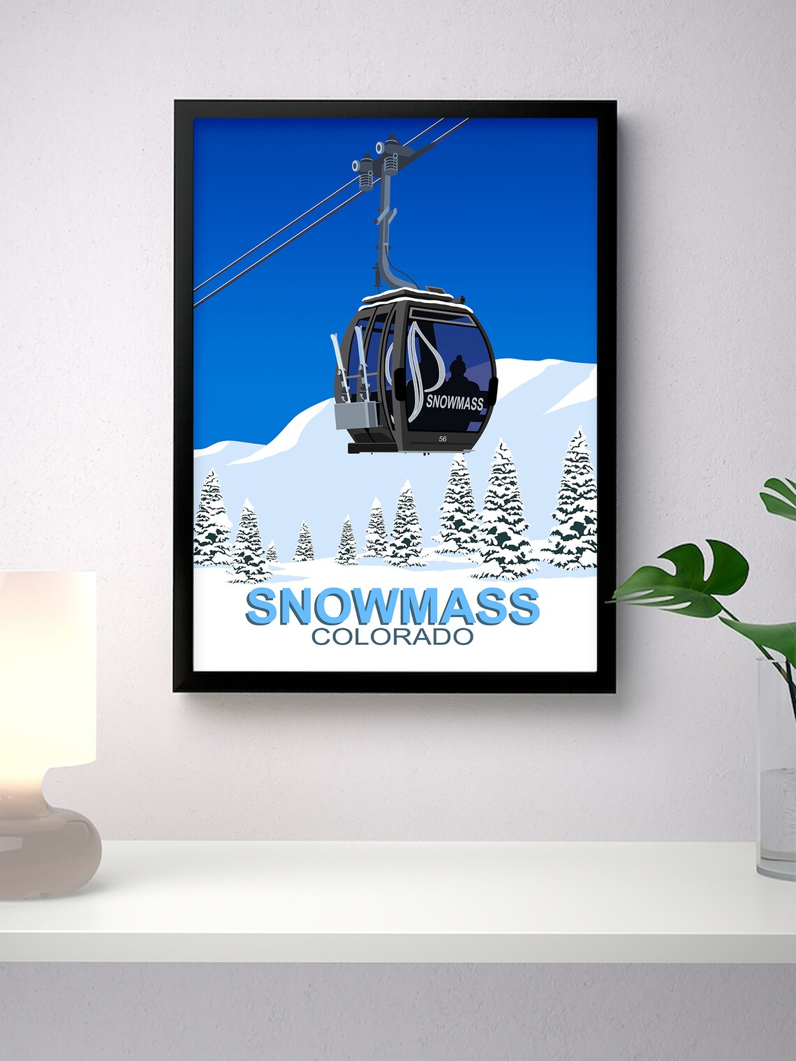 Snowmass Colorado Ski Resort Travel Poster - Image 4