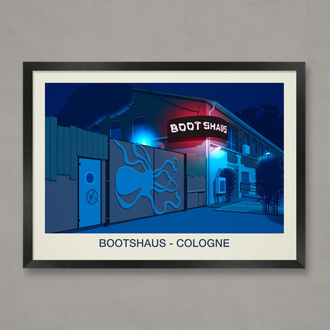 Bootshaus Cologne Nightclub Neon Electronic Music Venue Wall Art