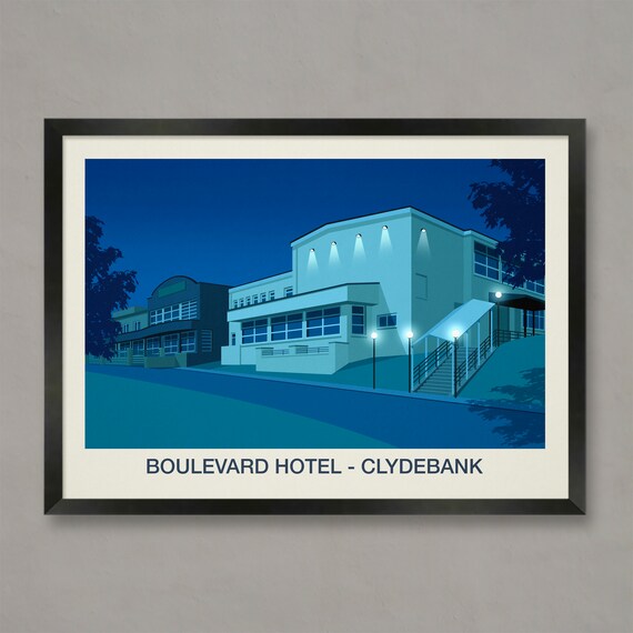 Boulevard Hotel Nightclub Poster, Clydebank Sunset