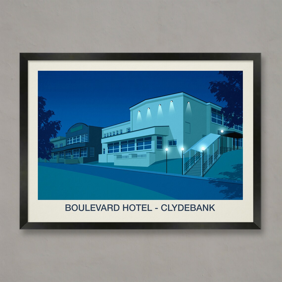 Boulevard Hotel Nightclub Poster, Clydebank Sunset