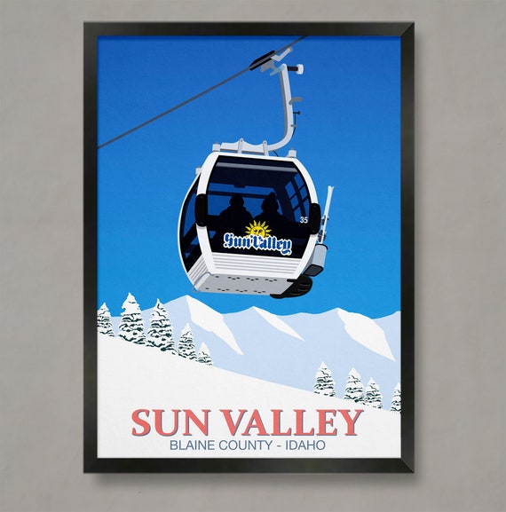 Sun Valley Ski Poster Ski Resort Poster Ski Print Snowboard Poster Ski Gifts Ski Poster