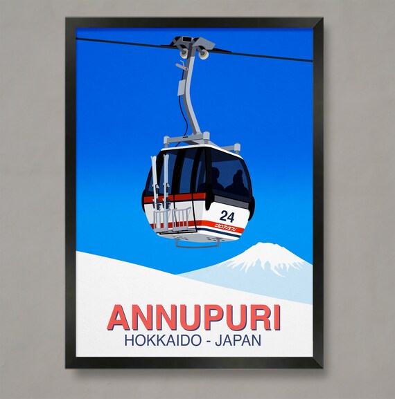 Annupuri Hokkaido Japan Gondola Mt Yotei Vintage Ski Resort Poster