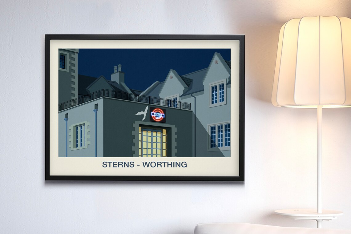 Sterns Nightclub Poster, Nightlife Travel Poster - Image 3