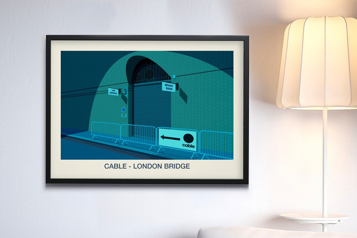 Cable London Bridge Nightclub Railway Arch Venue Illustration Poster - Image 3