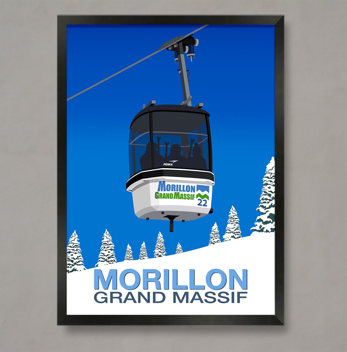 Morillon Ski Resort Travel Poster, Ski Gift