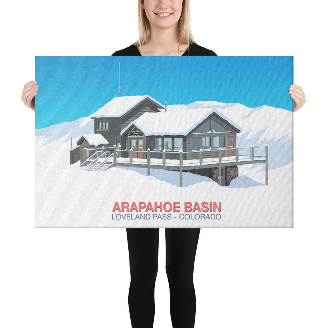 Arapahoe Basin Snow Plume Refuge Lodge Colorado Retro Ski Poster - Image 2