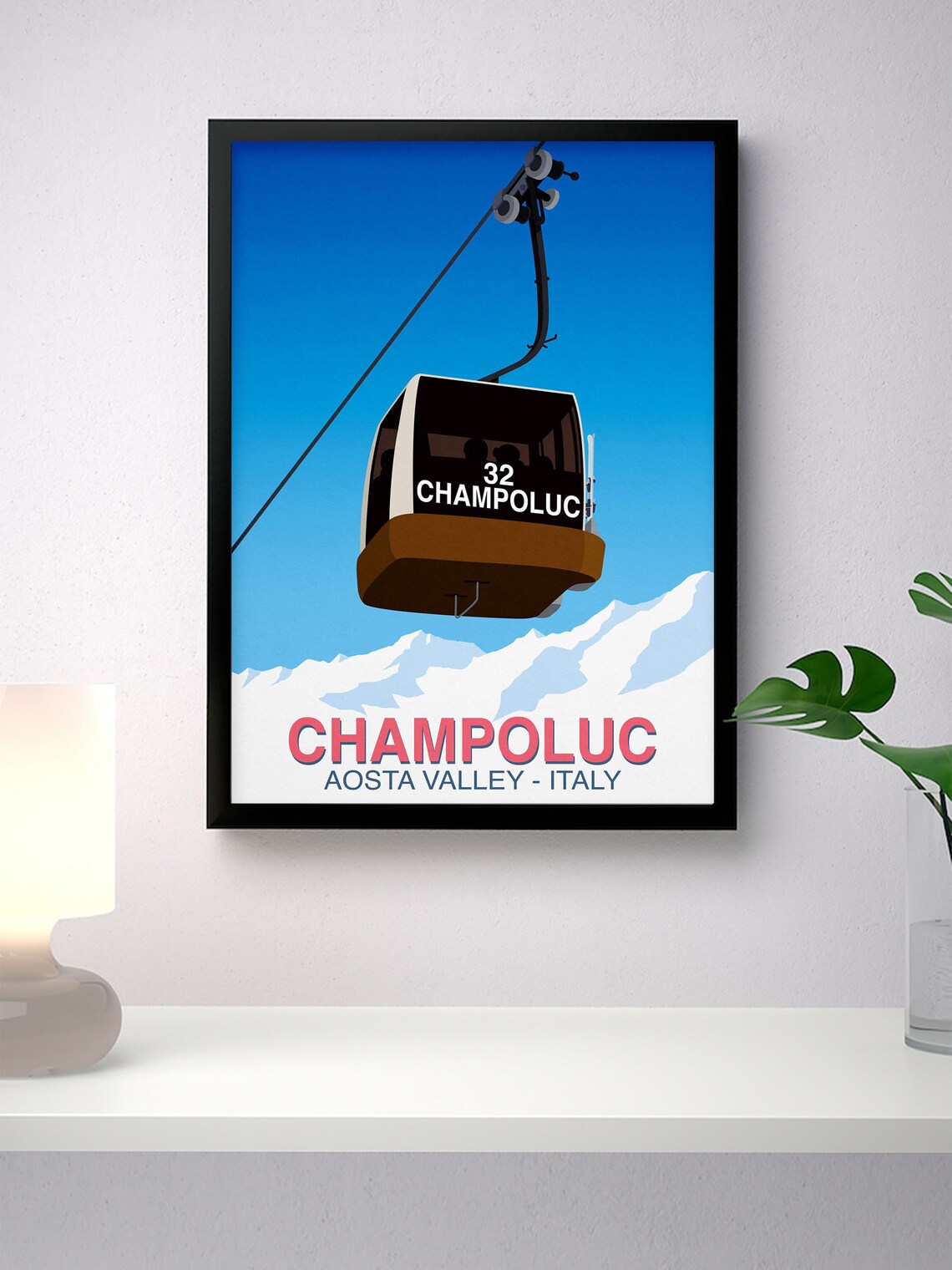 Champoluc Ski Resort Poster, Winter Travel Print - Image 4