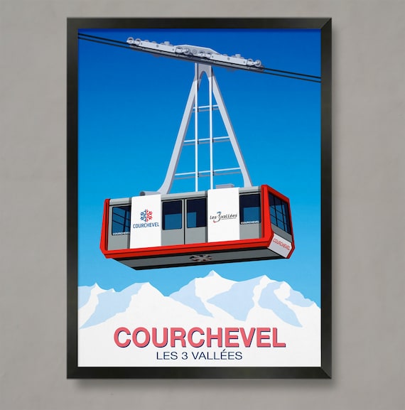 Courchevel Ski Resort Travel Poster, Ski Gift