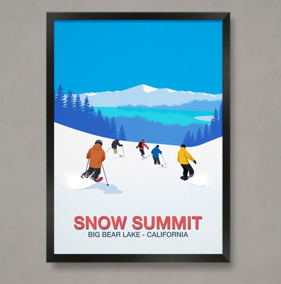 Snow Summit Ski Resort Poster Ski Resort Poster Ski Print Snowboard Poster Ski Gifts Ski Poster