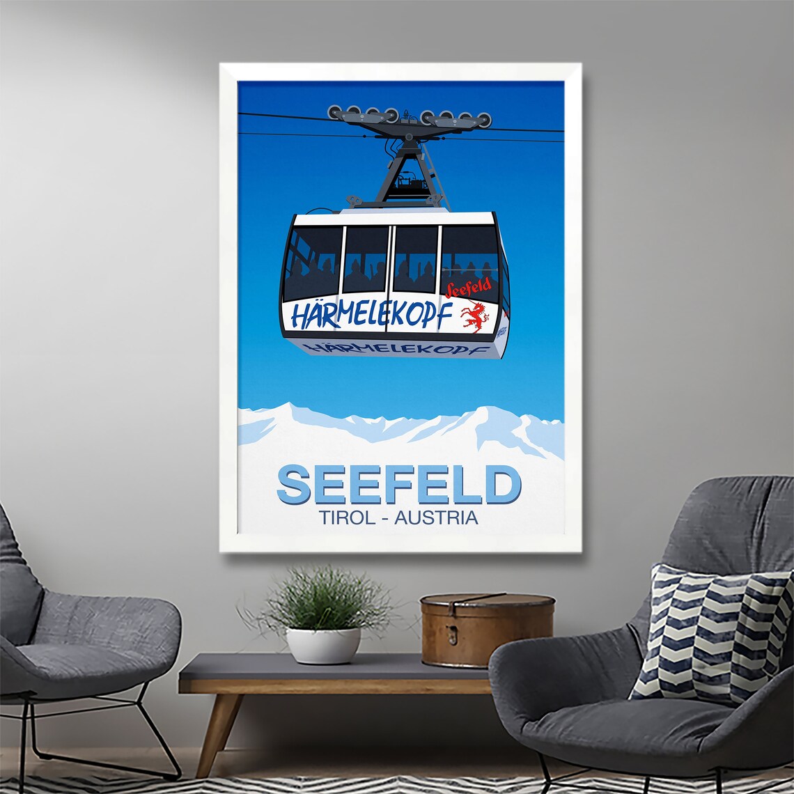 Seefeld Ski Resort Travel Poster, Ski Print - Image 2